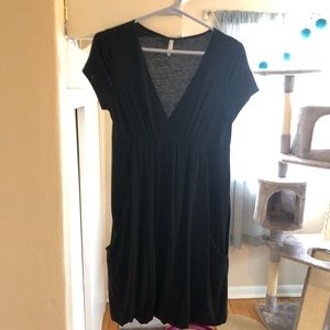 Black Cover Up Dress w Pockets